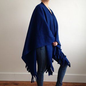 *NWOT* Royal Blue Cozy Polar Fleece Poncho Blanket